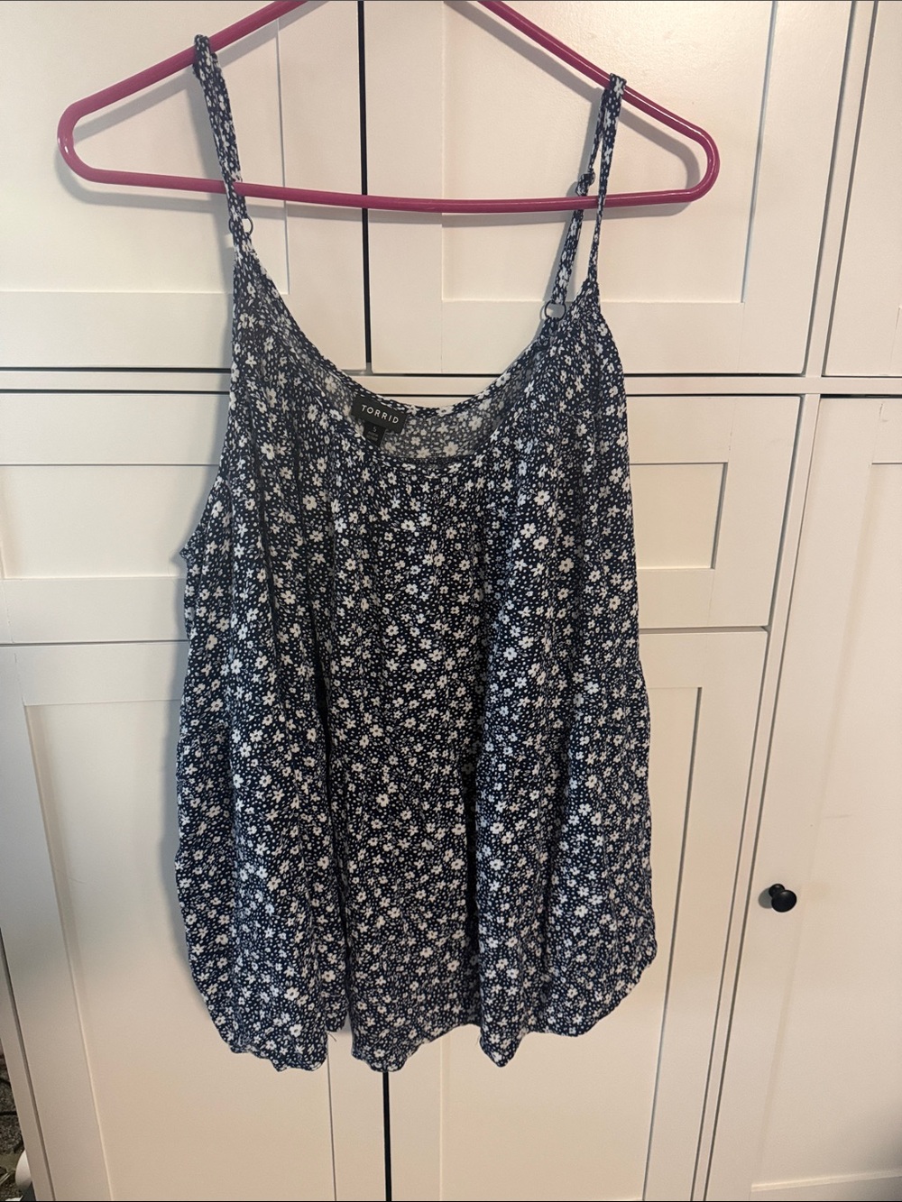 torrid Navy and White Floral Spaghetti Strap Swing Camisole